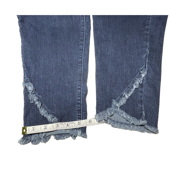 Lane Bryant Women's Plus Size 20R Skinny Jeans Blue Denim Dark Wash Fringe - Picture 10 of 11